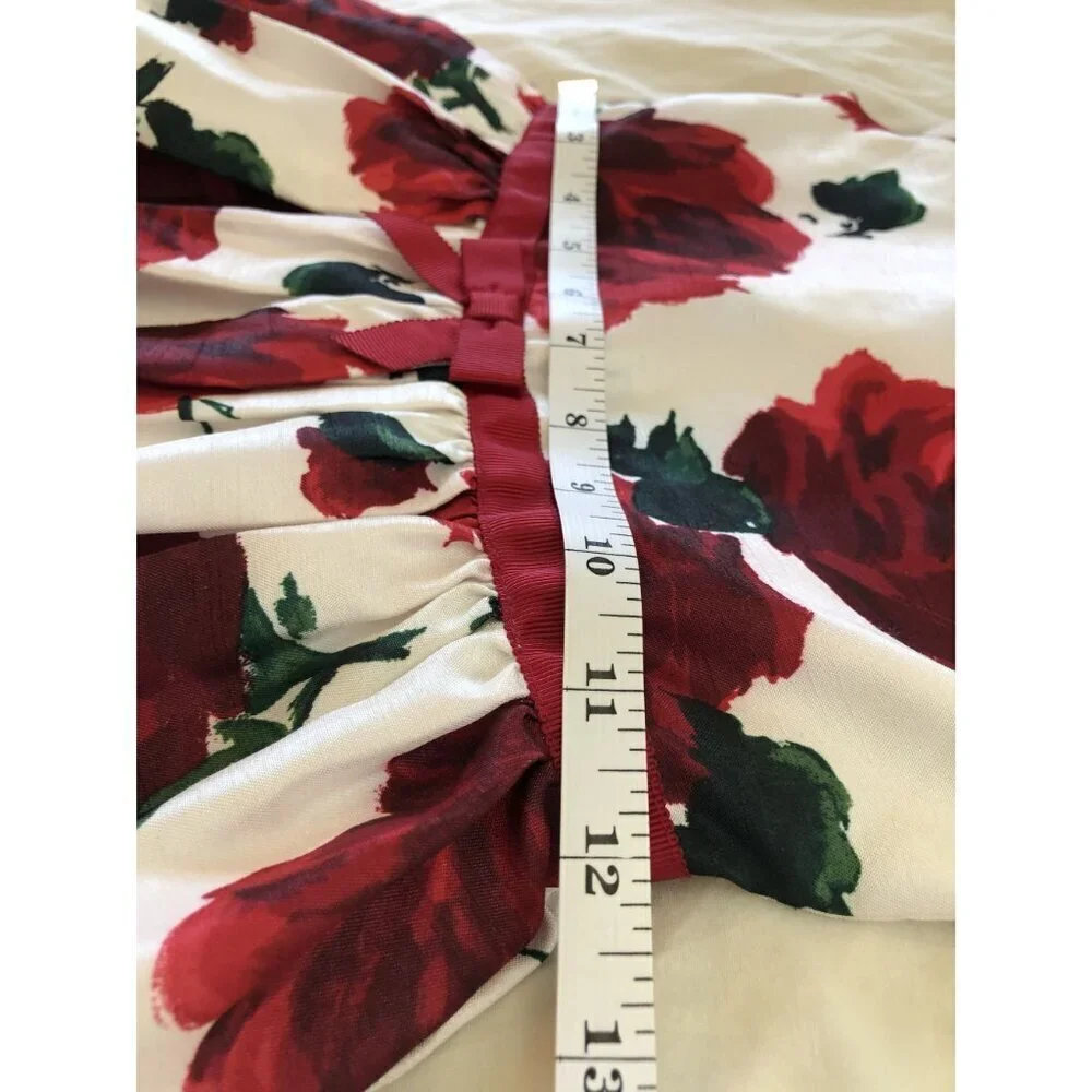 Dressed Up by Gymboree Red Rose Dress Girls 6 Button Detail Dance Church Easter